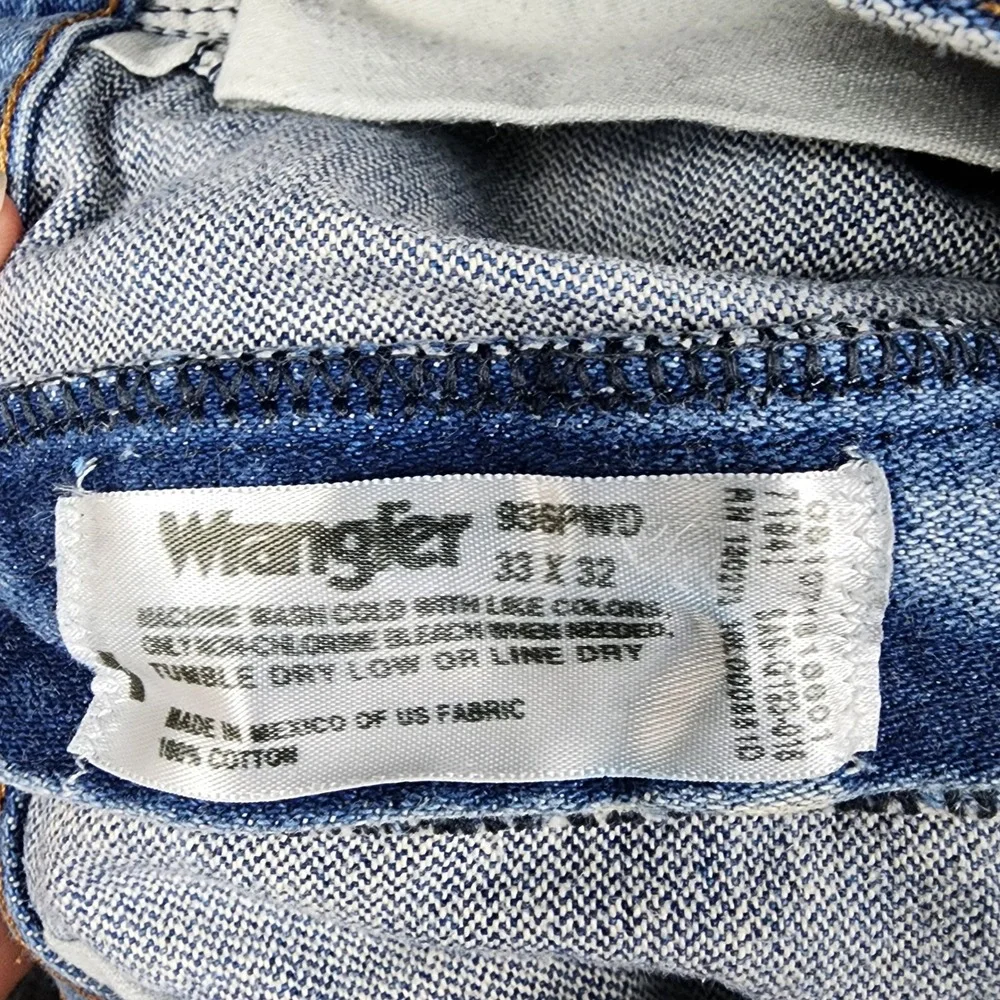 Wrangler 936PWD Cowboy Cut Jeans Mens 33x32 Blue‎ Slim Fit Straight Leg Denim